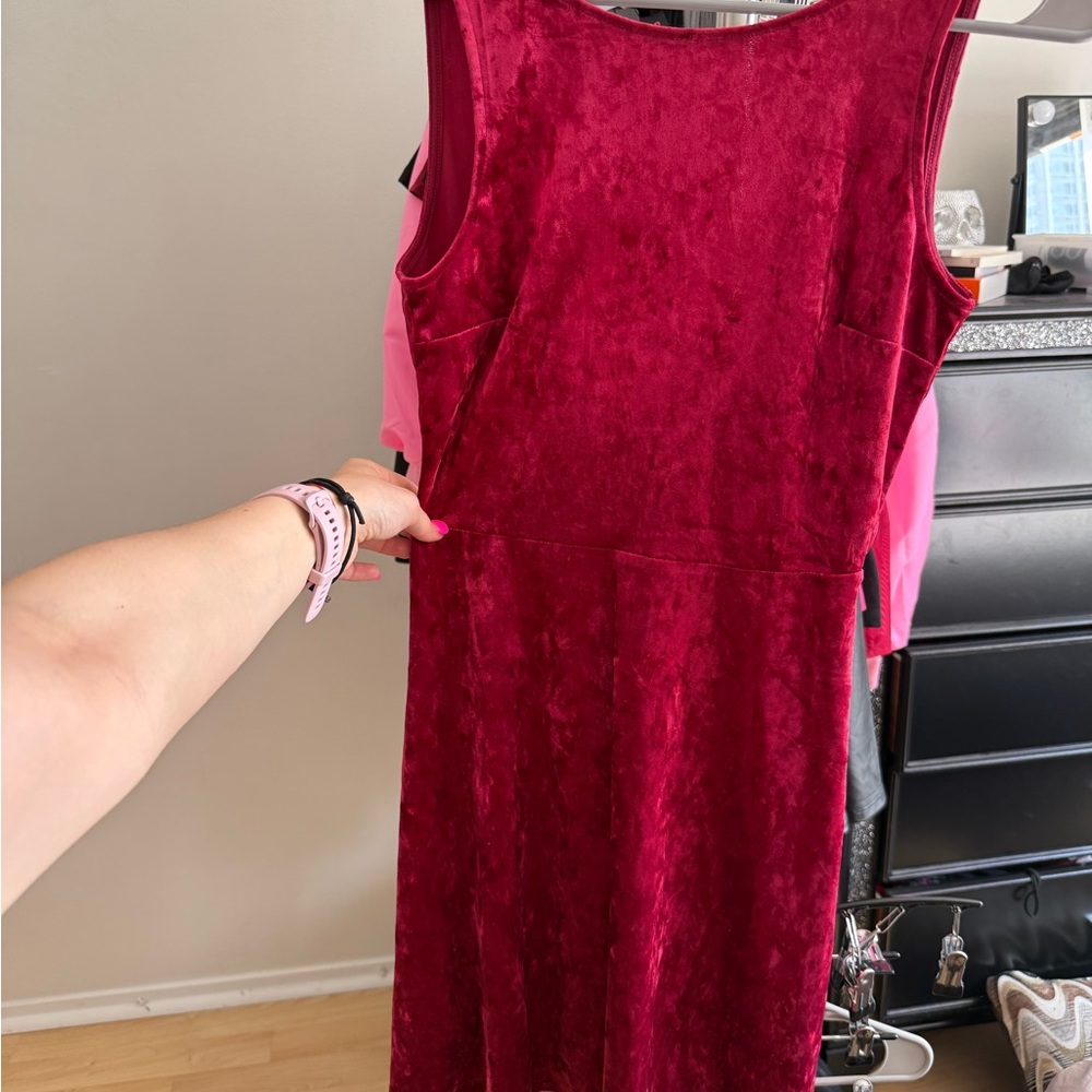 Elegant Velvet Red Dress